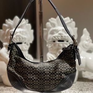 Coach Canvas Logo Saddle Shoulder Bag